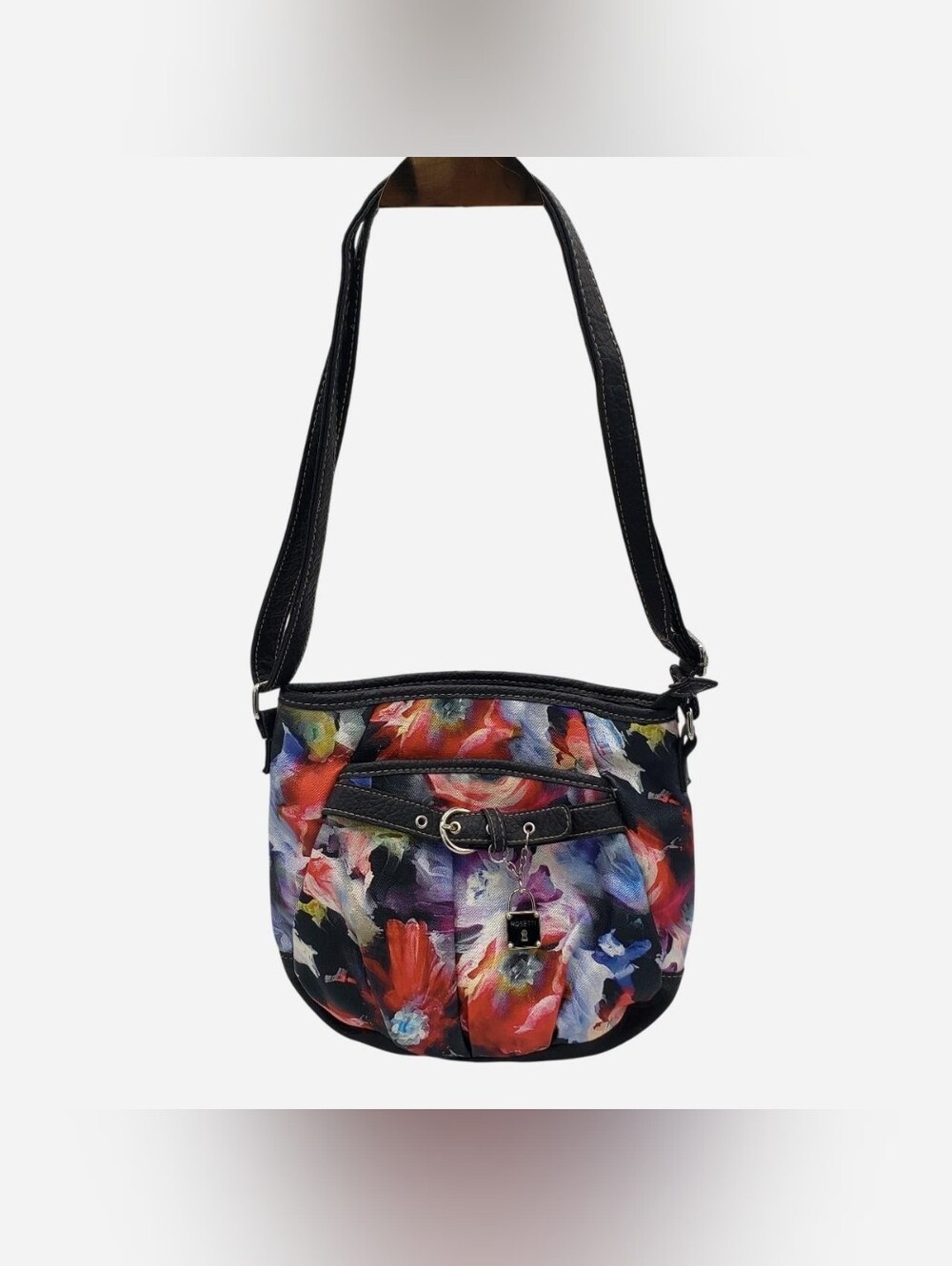 VINTAGE ROSETTI ABSTRACT FLORAL CROSSBODY